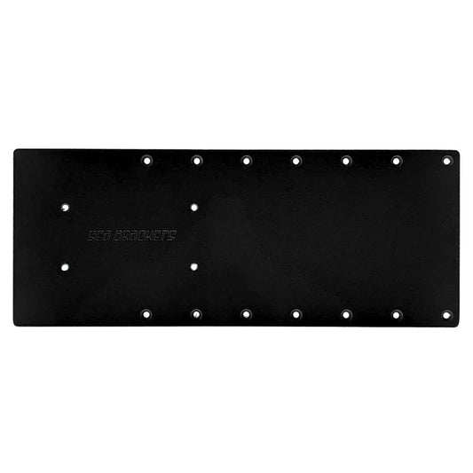 Sea Brackets 20" Straight Trolling Motor Plate f/Garmin Kraken - Black [SEA2303-BLK]