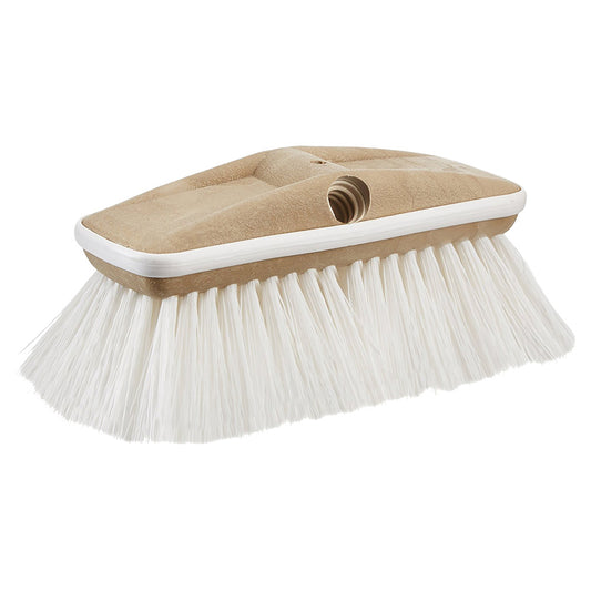 Star brite Deluxe White Stiff Heavy Duty 8" Brush Head w/Bumper - Dual Connection [40163]