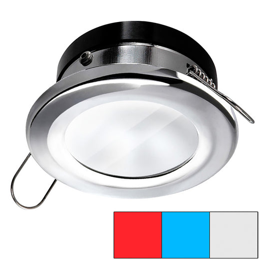 i2Systems Apeiron A1120 Spring Mount Light - Round - Red, Cool White  Blue - Polished Chrome  [A1120Z-11HAE]