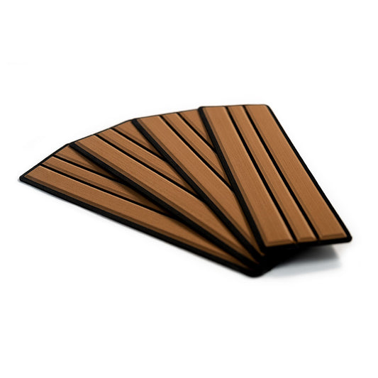SeaDek Faux Teak 4-Piece Step Kit - Mocha/Black  [23902-80093]