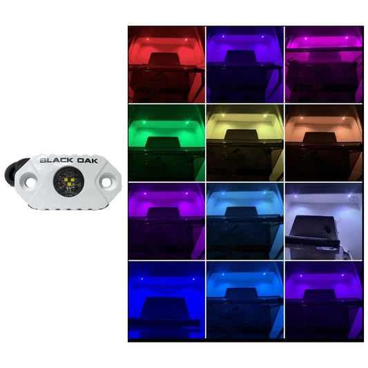 Black Oak Rock Accent Light - RGB - White Housing  [MAL-RGB]
